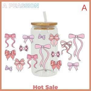 [A Peassion]💖[HOT SALE]🎈🎈 3D UV DTF Transfers Stickers 16oz Cup Wraps Cartoon Bow Printed For DIY Glass Metal Leather