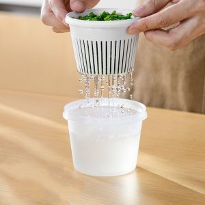 Fresh Keeping Box Of Onion Ginger Garlic | Kitchen Vegetable Plastic Refrigerator Sealed Storage Scallion Drain Box