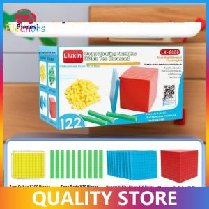 [Eleanor] 1 Set Kids Math Plaything Ten Hundred Thousand Blocks Complete Kit Math Blocks Plastic Base Toys Counting Cubes Games