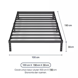 Rangka Tempat Tidur Besi Ekstra Besar Besar Lima Ukuran Rangka Tempat Tidur Baja Tunggal/Ganda Tugas Berat Rumah
