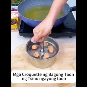 Stainless Steel Meatball Maker Kitchen Gadget 6/12 Holes Multi-purpose Extruded Fishball Making Tool