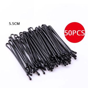 50pcs Hair Clip Black Hairpins Curly Wavy Grips Hairstyle Hairpins Bobby Pins Styling Hair Accessories
