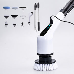 7 In 1 Electric Cleaning Turbo Scrub Brush Wireless Window Wall Cleaner Adjustable Cleaning Brush Bathroom Kitchen Cleaning Tool