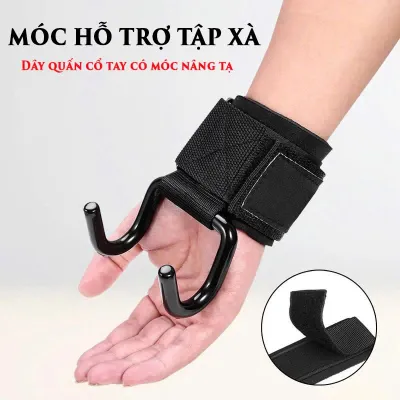 Móc Treo Tập Xà Đa Năng Với Dây Quấn Cổ Tay - Bộ 1 Cặp Hỗ Trợ Tập Luyện