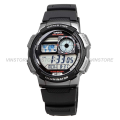 [Vinstore] Casio AE-1000 World Time Illuminator Black Resin Digital Sports Men Watch AE-1000W-1BVDF AE-1000W-1B AE-1000W-1BV. 
