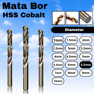 Mata Bor Besi 6.5mm HSS Kobalt Drill Bits HSS Cobalt Diameter 6.5mm