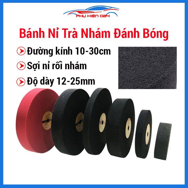Bánh nỉ chà nhám, đánh bóng đường kính 150mm, 200mm, 250mm, 300mm đánh ...