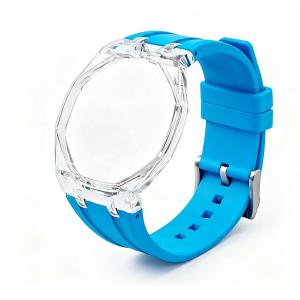 Transparent Glacier Style Modification Kit for Swatch X AP Royal POP PC Watch Case + Rubber Strap Pocket Changer To Wristwatch