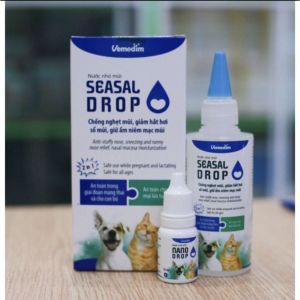 SEASAL DROP nước nhỏ mũi chó mèo giúp chống nghẹt mũi giảm hắt hơi sổ mũi giữ ẩm niêm mạc mũi - Cặp 2 lọ