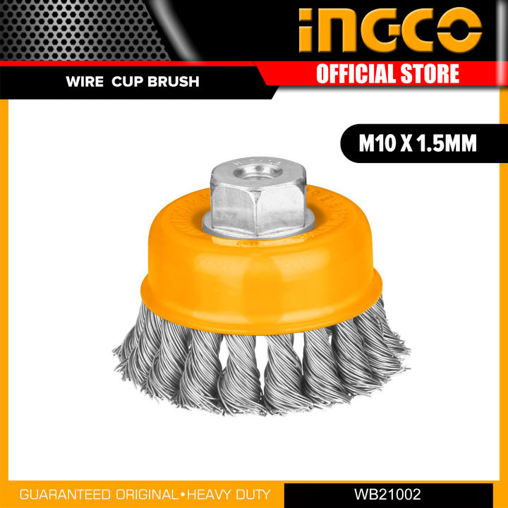 Ingco WB21002 Twisted Knot Metal Wire Cup Brush 4" M10 x 1.5mm IHT Lazada PH