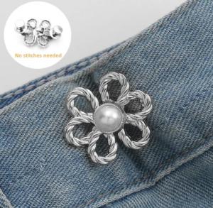 2 cặp eo hoa bằng kim loại điều chỉnh thắt chặt tàng hình trang trí vài Khóa quần váy kích thước thay đổi từ lớn đến nhỏ