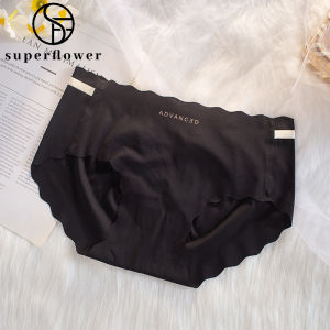 SUPERFLOWER Seamless Womens Pure Color Underwear Thin Breathable Anti-bacterial Crotch Mid-waist Triangle Panties