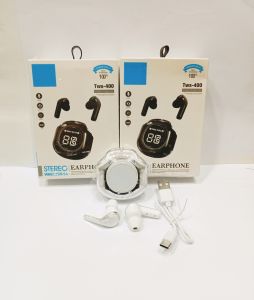 Handsfree Bluetooth Transparan TWS 400 Headset Wireless5.0 Earphone Stereo