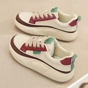 bungee Autumn White Sneakers with Thick Bottom