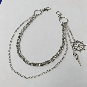JPTD Layered Chains Punk Pants Chain Star Pendant Pentagram Gothic Rock Accessories Street Fashion Adjustable Waist Belt Chain