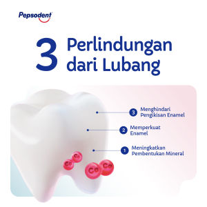 Pepsodent PASTA GIGI Pencegah Gigi Berlubang Anti-cavity Toothpaste dengan Double Kalsium 225G
