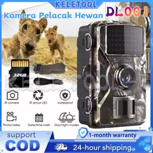 DL001 1080P IP66 Hewan Trail Camera Kamera Hunting HD Hewan Liar Kamera Observasi Pengintai Trail Waterproof Digital Trail Camera Night Vision Kamera Berburu Pelacakan Vikeri untuk Pengawasan Satwa Liar LCD