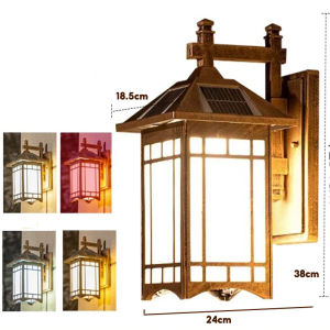 HAIGE Đèn tường năng lượng mặt trờiđèn tường sân vườn ngoài trờichống thấm nướcsiêu sángbằng nhôm đúc.Bảo hành 1 năm