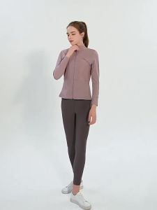 ALO- Autumn Winter Stand Collar Sports Jacket Women Quick Dry Fitness Top Slim Fit Long Sleeve Yoga Jacket Running Jacket  Al0-yoga