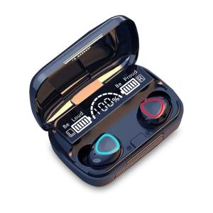 Promo TWS Headset Bluetooth Gaming M28 f9-5 m10 5.0 Earphone Stereo Digital Display Wireless Headset 2in1 with Powebank 2000mah