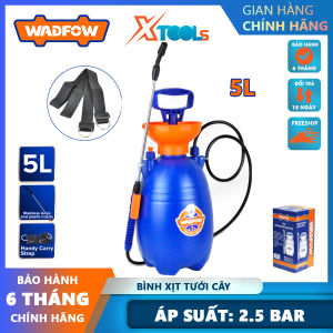 Bình xịt tưới cây mini WADFOW 5L WRS1550 phun tia thằng phun sương van xả an toàn cần bơm nhôm kèm quai đeo tiện dụng