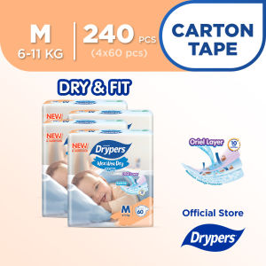 Drypers Wee Wee Dry Tape Baby Diaper M (6-11kg) - Carton