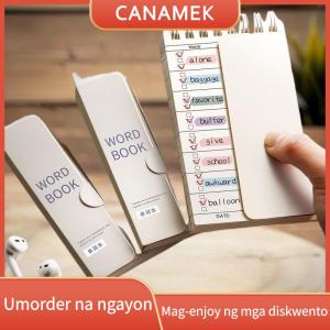 CANAMEK Portable Vocabulary Memory Notepad - Shorthand Spiral Notebook For Planning And Memorization With Cover-Up Feature