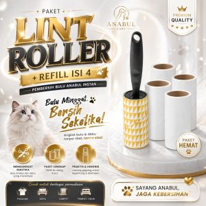 854 - Paket Rol Pembersih Bulu Kucing Lint Roller + Refill isi 4 - Rol Pembersih Debu Sofa Furniture