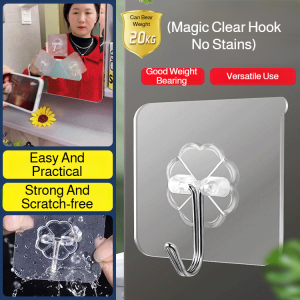 Wall hook Elephant strong hook⚡ The thickest type can bear 20 kg Waterproof hook No drilling required Sturdy transparent hook Seamless hook Bathroom hook