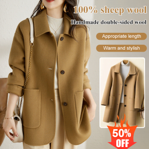 Womens handmade doubleface cashmere tweed tweed coat AntiSeason Japanese handmade coat