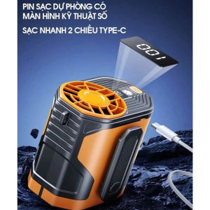 Quạt Tích Điện Đeo Thắt Lưng Tích Hợp Sạc Dự Phòng Công Nghệ Làm Lạnh Nén Turbo Ra Gió Lạnh 16 Độ C