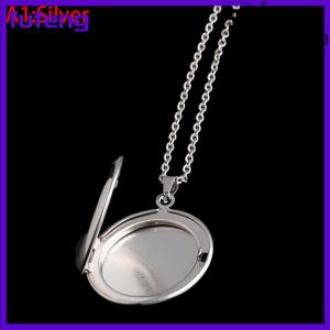 fufeng Stainless Steel Photo Locket Necklace 3 Colors Open Round Pendant Necklaces