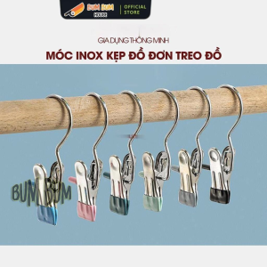 Kẹp quần áo đơn Móc inox treo đồ móc treo quần áo đơn có kẹp chống trượt