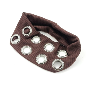 Elastic Headbands In Punk Style With Hollowed Eyelets Trendy Womens Hairband Party Hairpieces For Steampunk Fashion