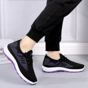 2023 new sports shoes flying woven soft bottom casual womens flying net shoes hiking shoes