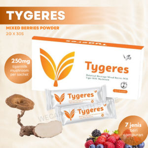 Tygeres Serbuk Cendawan Susu Harimau Campuran Beri Tigermilk Mushroom Mixed Berries 2g x 30 Sachet – Melegakan Batuk & Alahan Cough Flu