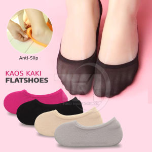 Kaos Kaki Flatshoes Anti Slip Pendek Kaos Kaki Balet Hidden Socks Motif Polos KaosKaki Tumit