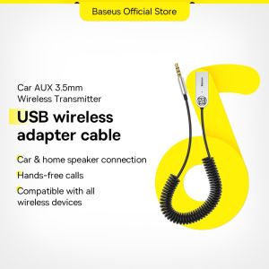 Baseus 5.0 Car AUX 3.5mm Wireless Bluetooth Transmitter For Speaker Headphones