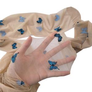 Women Girls Blue for Butterfly Print Pantyhose Summer See-Through Ultra-Thin Silky Tights Japanese Seamless Stock