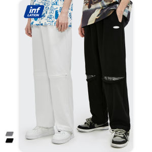 Inflation Wear Summer 2023 New European and American Tide Brand Joker Solid Color Sports and Leisure Loose Mens Straight Sweaters 3709S21