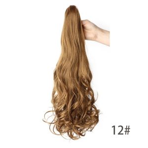 JON09 Ombre Claw Clip Ponytail Wig Ponytail Extension Corn Perm Long Wavy Curly Ponytail Heat Resistant Fiber Natural Pony Tail Hairpiece for Women