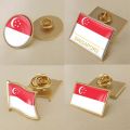 ✙❈♂ Singapore Flag Pin Coat of Arms of Singapore/Singaporeans Flag National Emblem Brooch/Badges/Lapel Pins. 