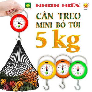 Cân Treo Tiểu Ly xách tay Mini Nhơn Hòa Chính Hãng hợp bỏ túi Vỏ cân bằng nhựa ABS chất liệu sắc nét và bển bỉ chất liệu an toàn cho người sử dụng có 4 màu: Đỏ Cam Vàng Xanh/shop giao màu ngẫu nhiên