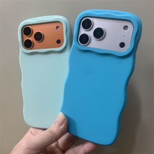 Wave Liquid Silicone Phone Case For iPhone 17 16 Pro Max AI Camera Button Fashion Candy Color Shockproof Matte Soft Cover Fundas