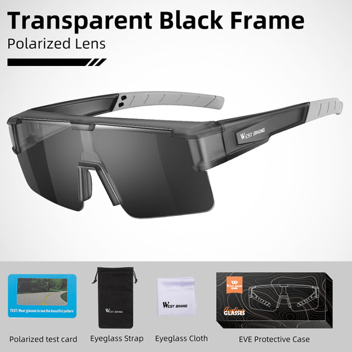 WEST BIKING Myopic Polarized Square Sunglasses Men Photochromic Cycling