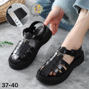 Sandal Wanita Import Tali Fashion Jelly Platfrom Gesper Sol Tebal Viral Trendi