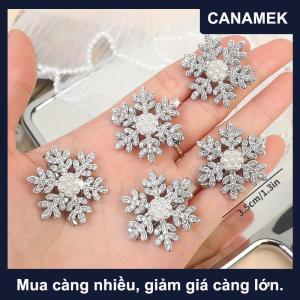 【CANAMEK】 2 4 6Pcs Giáng Sinh Rhinestone Bông Tuyết Kẹp Tóc Sáng Bóng Tinh Tế Tóc Pins Cho Phụ Nữ Cô Gái 2026 Đồ Trang Sức Thời Trang Quà Tặng Năm Mới