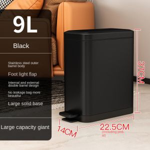 Manzan Step Pedal Trash Can 16L Rectangle Stainless steel Trash tin