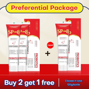 SP-8 probiotic whitening toothpaste 120g丨Double-effect targeted whitening: decompose stubborn tooth stains + probiotics to balance the mouth and naturally bright whitening appears in 14 days