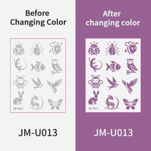 OMQAIO Long Lasting UV Detection Sun-proof Tattoo Stickers Waterproof DIY Photosensitive Temporary Tattoos Cat Disposable Color Changing Tattoo Stickers Outdoor Activities